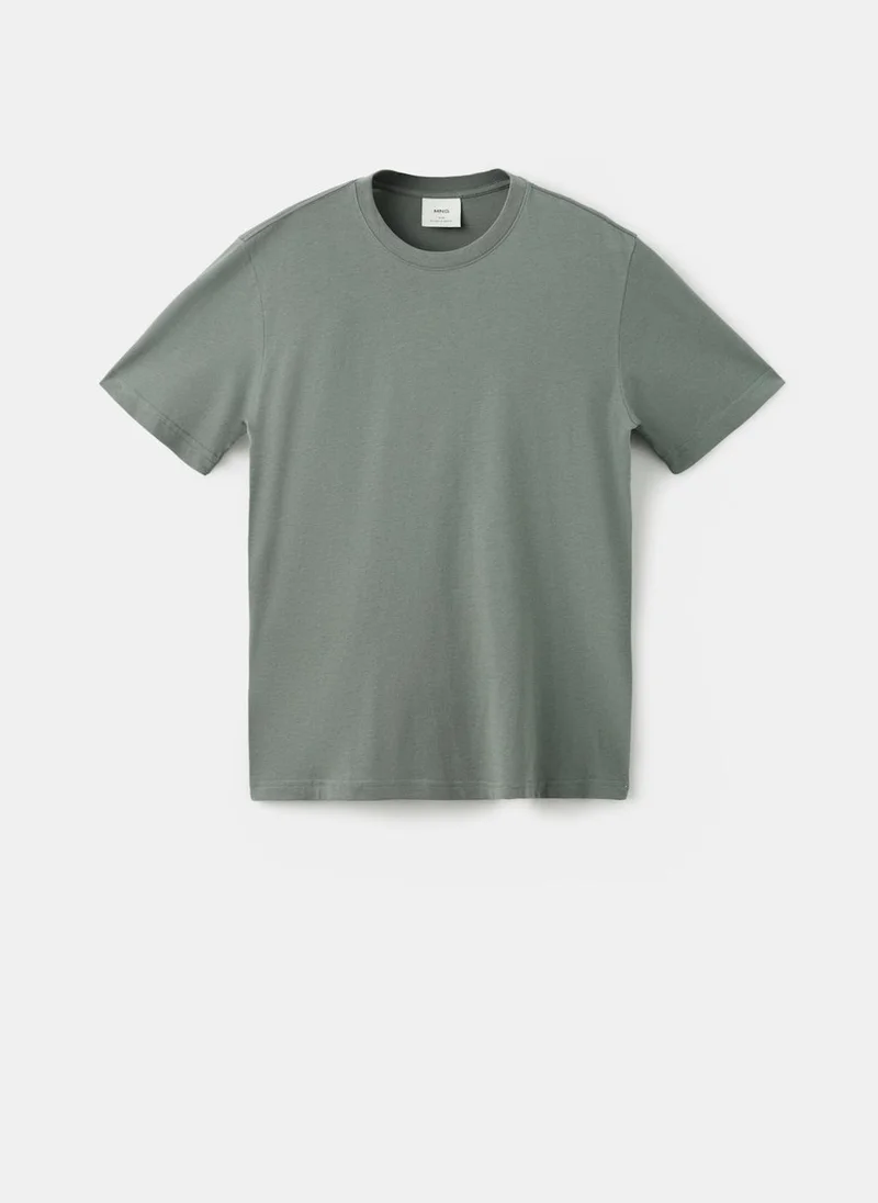 Mango Man  100% cotton slim-fit t-shirt for Men | Best Price UAE